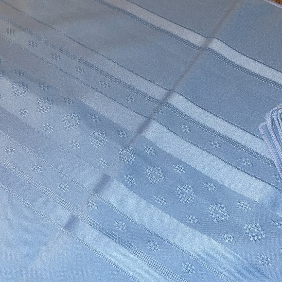 Set/6 Napkins Cornflower Light Blue Polyester 17” Silk Stripe Dusty Blue - Picture 3 of 3